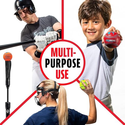 Franklin Sports - Pro Brite - Neon Rubber Teeball - MLB - Youth Tball - Baseball + Softball - Indoor & Outdoor Use in Kuwait