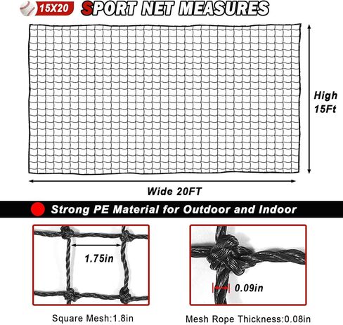Baseball Softball Backstop Nets,Sports Net,Sports Netting Barrier,Sports Netting for Backyard,Twisted Knotted PE Net in Saudi Arabia
