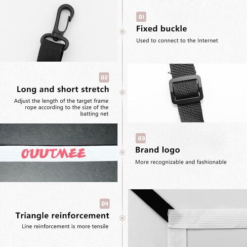 هدف منطقة الضربة القابلة للتعديل من OUUTMEE لشبكة كرة البيسبول اللينة، حزام مرفق لشبكة البيسبول 7x7 للمساعدة في تدريب ضرب الكرة اللينة (حزام المرفق فقط) in Kuwait