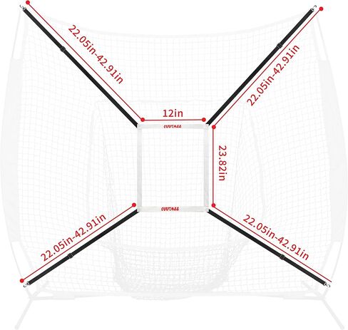 هدف منطقة الضربة القابلة للتعديل من OUUTMEE لشبكة كرة البيسبول اللينة، حزام مرفق لشبكة البيسبول 7x7 للمساعدة في تدريب ضرب الكرة اللينة (حزام المرفق فقط) in Kuwait