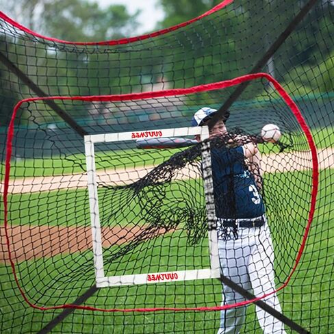 هدف منطقة الضربة القابلة للتعديل من OUUTMEE لشبكة كرة البيسبول اللينة، حزام مرفق لشبكة البيسبول 7x7 للمساعدة في تدريب ضرب الكرة اللينة (حزام المرفق فقط) in Kuwait