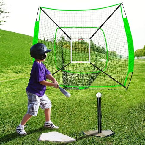 هدف منطقة الضربة القابلة للتعديل من OUUTMEE لشبكة كرة البيسبول اللينة، حزام مرفق لشبكة البيسبول 7x7 للمساعدة في تدريب ضرب الكرة اللينة (حزام المرفق فقط) in Kuwait