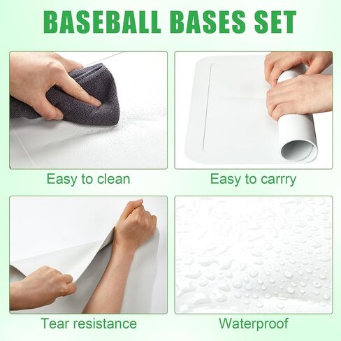 Glimin 17 Pcs Plastic Training Practice Balls and Thrown Down Baseball Bases Set Include 12 Pcs Hollow Soft Balls Plastic Balls with Bag and 5 Pcs Rubber Base Set Home Plate Baseball for Kids Adults in Saudi Arabia