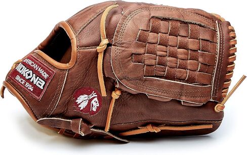 قفاز Nokona W-1300C مصنوع يدويًا من خشب الجوز Slowpitch - رمي اليد اليمنى، شبكة مغلقة للمواقع الخارجية، قفاز للبالغين 13 بوصة، صنع في الولايات المتحدة الأمريكية in Kuwait