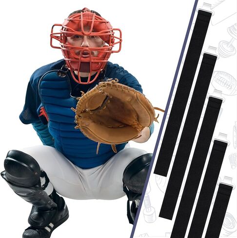 Catchers Gear Replacement Straps 13 Inch Baseball Shin Guard Straps Youth Leg Guard Straps for Replacement Adult, Black(24 Pieces) in Saudi Arabia