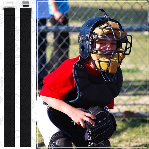 Catchers Gear Replacement Straps 13 Inch Baseball Shin Guard Straps Youth Leg Guard Straps for Replacement Adult, Black(24 Pieces) in Saudi Arabia