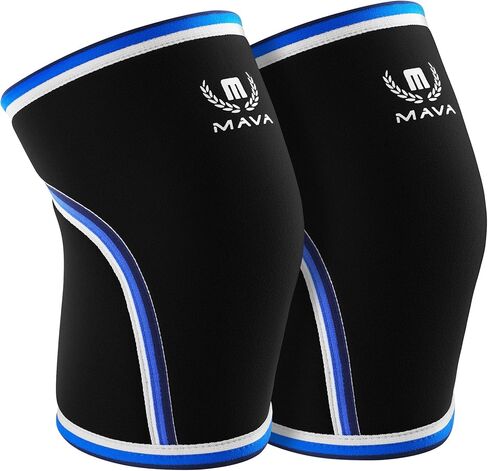 Mava Sports Knee Compression Sleeve & Knee Sleeves for Weightlifting Men & Women - 7mm Neoprene for Cross Training WOD, Gym, Squats & Weightlifting in Kuwait