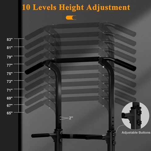 DlandHome Power Tower Dip Station Pull Up Bar for Home Gym Pull Up Bar Station Workout Equipment, Strength Training Fitness in Saudi Arabia