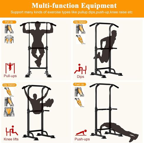 DlandHome Power Tower Dip Station Pull Up Bar for Home Gym Pull Up Bar Station Workout Equipment, Strength Training Fitness in Saudi Arabia