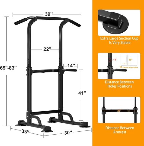 DlandHome Power Tower Dip Station Pull Up Bar for Home Gym Pull Up Bar Station Workout Equipment, Strength Training Fitness in Saudi Arabia