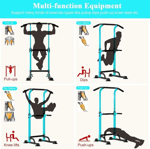 DlandHome Power Tower Dip Station Pull Up Bar for Home Gym Pull Up Bar Station Workout Equipment, Strength Training Fitness in Saudi Arabia