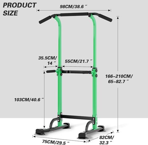 soges Power Tower Pull Up Bar Station, Free Standing Pull Up Rack Dip Station for Home Gym, Height Adjustable Home Strength Training Fitness Workout Equipment in Saudi Arabia
