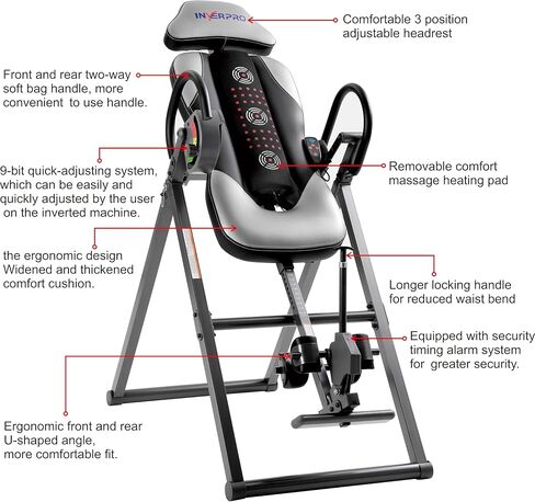 Model A Advanced Heat and Massage Heavy Duty Deluxe Inversion Table,320 lb Capacity,Gray/Black in Saudi Arabia