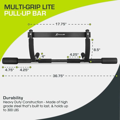ProsourceFit Fit Wall-Mounted Pull-Up / Chin-Up Bar, Heavy Duty 300 lb. Capacity, Black in Saudi Arabia