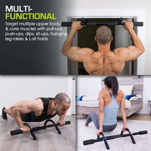 ProsourceFit Fit Wall-Mounted Pull-Up / Chin-Up Bar, Heavy Duty 300 lb. Capacity, Black in Saudi Arabia