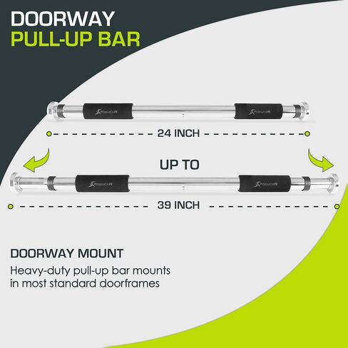 ProsourceFit Fit Wall-Mounted Pull-Up / Chin-Up Bar, Heavy Duty 300 lb. Capacity, Black in Saudi Arabia