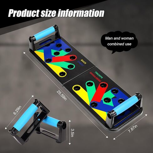 لوح رفع سانكاجي، مقابض رفع 9 في 1 للأرضية، قضبان دفع متعددة الوظائف، لوح دفع قابل للفصل، معدات تمرين منزلية محمولة للرجال والنساء in Kuwait