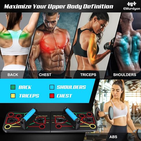 New Upgraded Portable Home Gym with Sit-up Stand, Push Up Board, Premium Resistance Bands, 35-in-1 Multifunctional Strength Training Equipment, Home Fitness for Men and Women in Kuwait