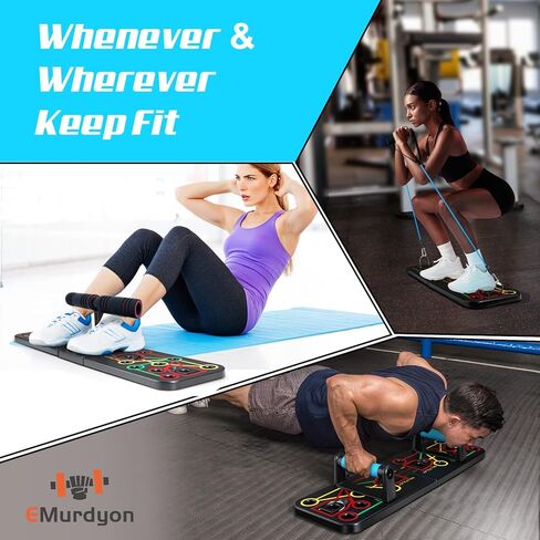New Upgraded Portable Home Gym with Sit-up Stand, Push Up Board, Premium Resistance Bands, 35-in-1 Multifunctional Strength Training Equipment, Home Fitness for Men and Women in Kuwait
