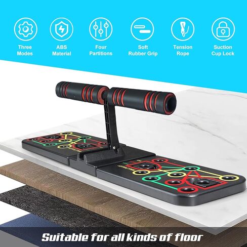 New Upgraded Portable Home Gym with Sit-up Stand, Push Up Board, Premium Resistance Bands, 35-in-1 Multifunctional Strength Training Equipment, Home Fitness for Men and Women in Kuwait