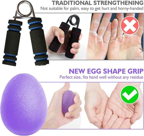 Peradix Hand Grip Strength Trainer, Stress Relief Ball for Adults and Kids, Wrist Rehab Therapy Hand Grip Equipment Ball Squishy Tools - Set of 3 Finger Resistance Exercise Squeezer in Saudi Arabia