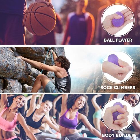 Peradix Hand Grip Strength Trainer, Stress Relief Ball for Adults and Kids, Wrist Rehab Therapy Hand Grip Equipment Ball Squishy Tools - Set of 3 Finger Resistance Exercise Squeezer in Saudi Arabia