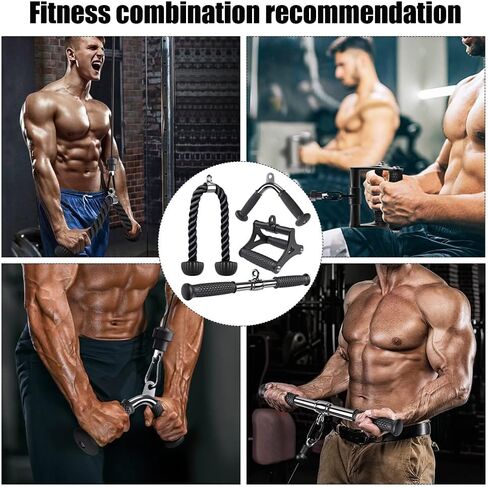 Tricep Pull Down Attachment, Cable Machine Accessories for Home Gym, Cable Machine Attachments Pulley System Gym, LAT Pull Down Attachment Weight Fitness in Kuwait