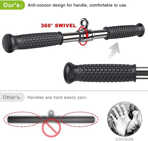 Tricep Pull Down Attachment, Cable Machine Accessories for Home Gym, Cable Machine Attachments Pulley System Gym, LAT Pull Down Attachment Weight Fitness in Kuwait