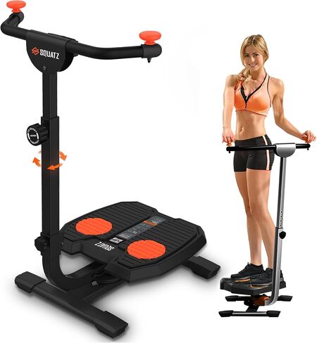 SQUATZ Twist and Shape Foldable Ab Exercise Machine, Double Pully Design Anti-Skid Handle Spin Plates, Targets Lower Body, Stomach, Gut, Glutes, Buttocks, Hips, Waist, Thighs & More in Saudi Arabia