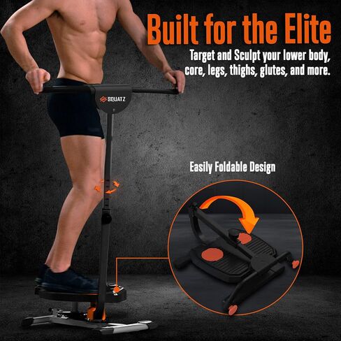 SQUATZ Twist and Shape Foldable Ab Exercise Machine, Double Pully Design Anti-Skid Handle Spin Plates, Targets Lower Body, Stomach, Gut, Glutes, Buttocks, Hips, Waist, Thighs & More in Saudi Arabia