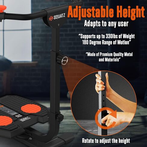 SQUATZ Twist and Shape Foldable Ab Exercise Machine, Double Pully Design Anti-Skid Handle Spin Plates, Targets Lower Body, Stomach, Gut, Glutes, Buttocks, Hips, Waist, Thighs & More in Saudi Arabia