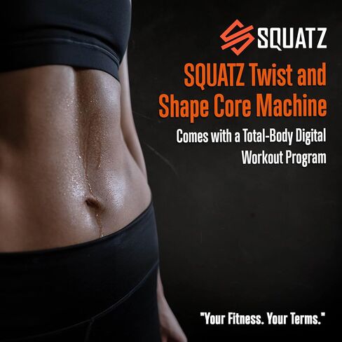 SQUATZ Twist and Shape Foldable Ab Exercise Machine, Double Pully Design Anti-Skid Handle Spin Plates, Targets Lower Body, Stomach, Gut, Glutes, Buttocks, Hips, Waist, Thighs & More in Saudi Arabia