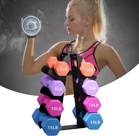 Weight Rack for Dumbbells(Dumbbells not included), EXBTOKA Compact A-Frame Dumbbell Rack Stand Only, Dumbbell Rack with Handle, for Home Gym Workout in Kuwait