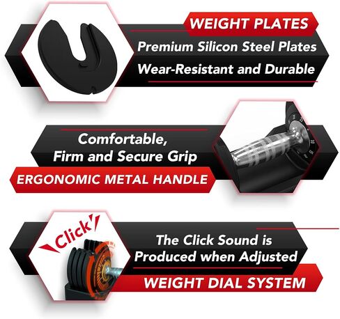 Keppi Adjustable Dumbbells Set,25lb Dumbbells with Anti-Slip Metal Handle for Exercise & Fitness Fast Adjust Weight for Full Body Workout Fitness in Saudi Arabia
