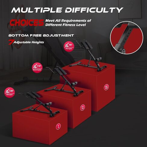 مقعد BODY RHYTHM Hyperextension، كرسي روماني قابل للتعديل والطي، مقعد تدريب متعدد الوظائف، مقعد تمديد خلفي لصالة الألعاب الرياضية المنزلية. in Kuwait