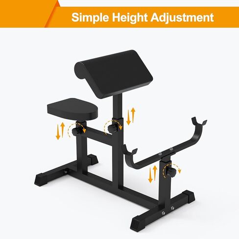 Uboway Adjustable Arm Preacher Curl Weight Bench, Seated Strength Training Fitness, Isolated Barbell Dumbbell Biceps Station, Roman Chair for Upper Limb Muscle for Home Gym in Saudi Arabia