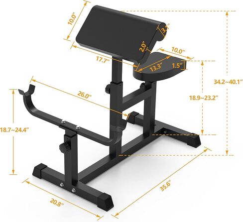 Uboway Adjustable Arm Preacher Curl Weight Bench, Seated Strength Training Fitness, Isolated Barbell Dumbbell Biceps Station, Roman Chair for Upper Limb Muscle for Home Gym in Saudi Arabia