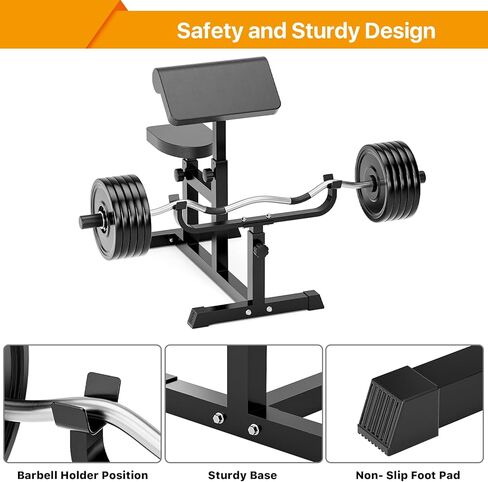 Uboway Adjustable Arm Preacher Curl Weight Bench, Seated Strength Training Fitness, Isolated Barbell Dumbbell Biceps Station, Roman Chair for Upper Limb Muscle for Home Gym in Saudi Arabia