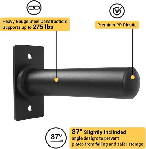 A2ZCARE Wall Mount Weight Plate Holder – Fits 2" Olympic Weight Plates in Kuwait