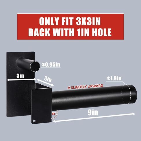 ملحق حامل لوحة الوزن 3 × 3، قرون وزن رف الطاقة لتخزين لوحات الوزن الأولمبية in Kuwait