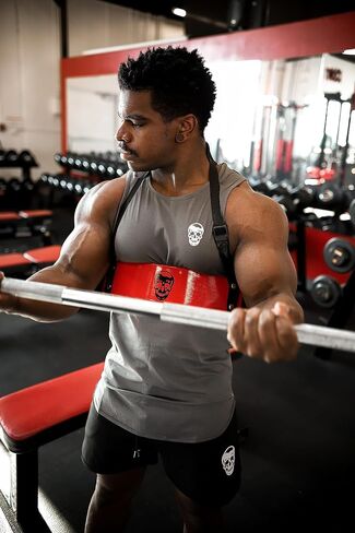 جهاز Gymreapers Bicep Arm Blaster - عازل لتجعيد العضلة ذات الرأسين من الألومنيوم السميك مع حواف مبطنة - قاذفة ذات رأسين قابلة للتعديل لرفع الأثقال وكمال الأجسام in Kuwait