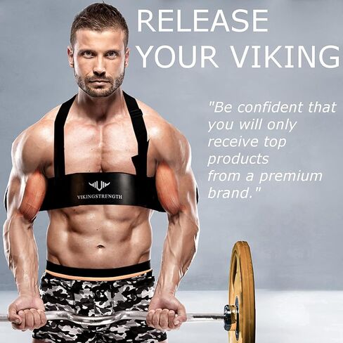 VIKINGSTRENGTH Bicep Tricep Arm Blaster لتأثير Preacher Curl، عازل الذراع الصلب يساعدك على زيادة العضلات والتعريف والقوة - جودة ممتازة لرفع الأثقال + تطبيق تمرين V-Strength in Kuwait