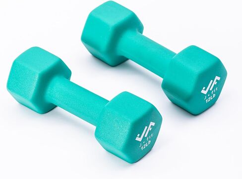 أزواج ومجموعات أوزان اليد من JFIT - خيارات أزواج الدمبل من النيوبرين والفينيل أو 7 خيارات لمجموعة حامل الدمبل من النيوبرين - أوزان يدوية ممتازة غير قابلة للانزلاق ومرمزة بالألوان على شكل سداسي in Saudi Arabia