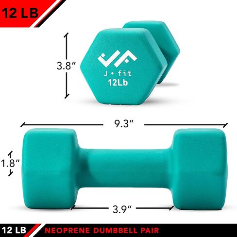 أزواج ومجموعات أوزان اليد من JFIT - خيارات أزواج الدمبل من النيوبرين والفينيل أو 7 خيارات لمجموعة حامل الدمبل من النيوبرين - أوزان يدوية ممتازة غير قابلة للانزلاق ومرمزة بالألوان على شكل سداسي in Saudi Arabia