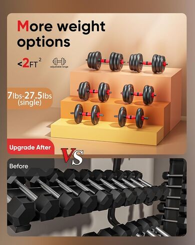 Adjustable Dumbbell Set 20LBS/35LBS/55LB/70LBS/90lbs Free Weights Dumbbells, 4 in 1 Weight Set, Dumbbell, Barbell, Kettlebell, Push-up, Home Gym Fitness Workout Equipment for Men Women in Saudi Arabia