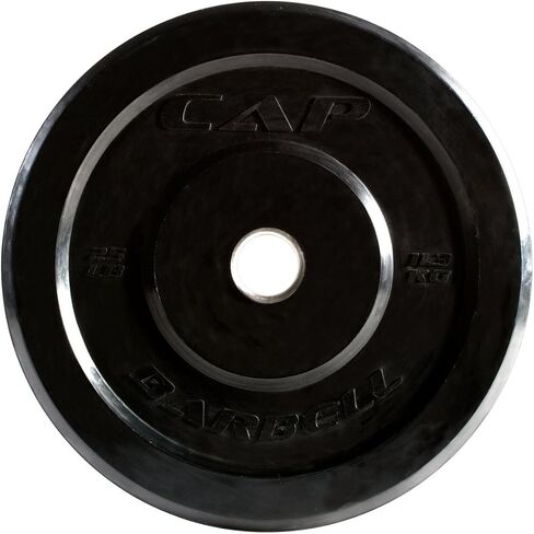 مجموعة أطباق ممتص الصدمات الأولمبية من CAP Barbell Budget مع شعار أبيض in Kuwait