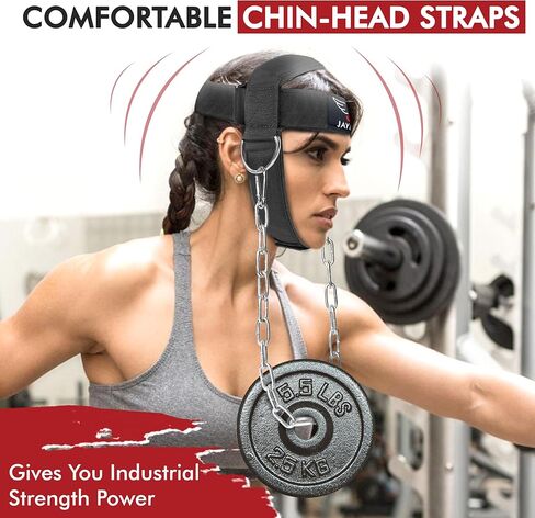 Jayefo Sports Neck Training Exerciser Harness Traps Muscle Builder Head Harness home gym for Strength Fitness Powerlifting Workout Boxing MMA Strong Neck Steel Chain Exerciser strengthener in Kuwait