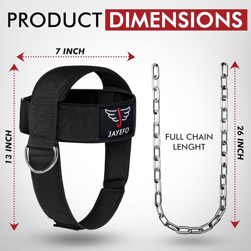 Jayefo Sports Neck Training Exerciser Harness Traps Muscle Builder Head Harness home gym for Strength Fitness Powerlifting Workout Boxing MMA Strong Neck Steel Chain Exerciser strengthener in Kuwait