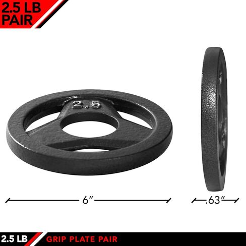 لوحة قبضة من الحديد الزهر مقاس 2 بوصة من JFIT Olympic أو ألواح ممتصة للصدمات مطاطية مقاس 2 بوصة للحديد - فردية أو أزواج - 6 أوزان متاحة (2.5 رطل إلى 45 رطلًا) لوحات لتدريب القوة، ورفع الأثقال، وكمال الأجسام in Kuwait