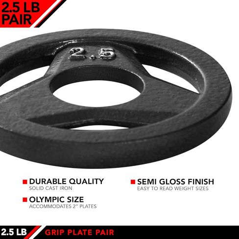 لوحة قبضة من الحديد الزهر مقاس 2 بوصة من JFIT Olympic أو ألواح ممتصة للصدمات مطاطية مقاس 2 بوصة للحديد - فردية أو أزواج - 6 أوزان متاحة (2.5 رطل إلى 45 رطلًا) لوحات لتدريب القوة، ورفع الأثقال، وكمال الأجسام in Kuwait